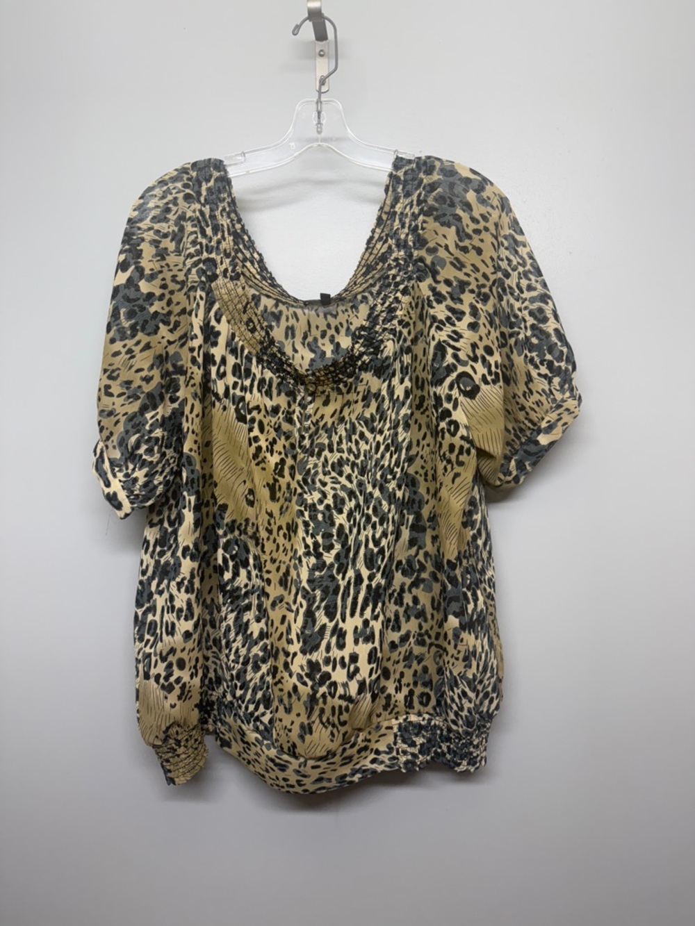 Alexandra Bartlett Animal Printed Oversized Lightweight Flowy Blouse